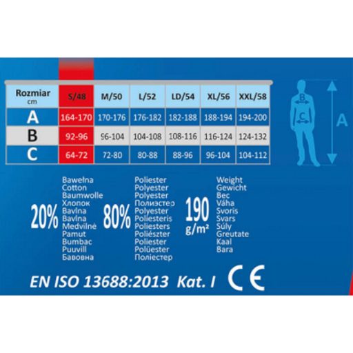 Dedra fehér derekas festőnadrág XXL/58 méretben
