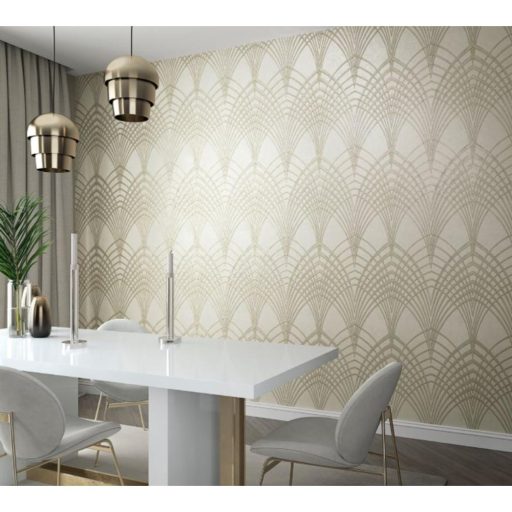 Modernista/Marburg 32255 bézs Art Deco mintás vlies tapéta