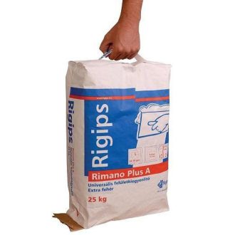 RIGIPS RIMANO PLUS A 0-10MM EXTRA FEHÉR UNIVERZÁLIS GLETTANYAG VÁLASZTHATÓ KISZERELÉSBEN