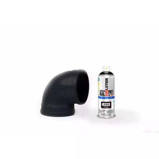 Pinty Plus Evolution fényes vizes bázisú akril festék spray Jet Black  matt 400ml RAL 9005