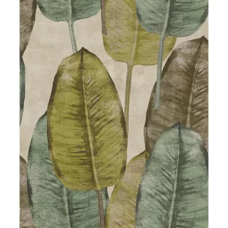 Tahiti/Decoprint TA25081 Levélmintás bézs/mustár színű vlies tapéta  