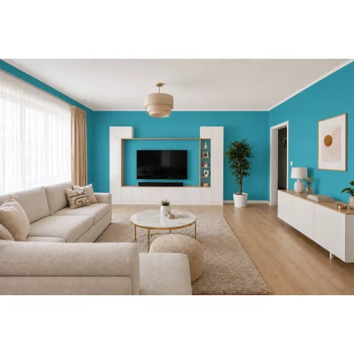 Poli-Farbe Platinum Foltálló beltéri latex falfesték  Kék hortenzia K60 5l