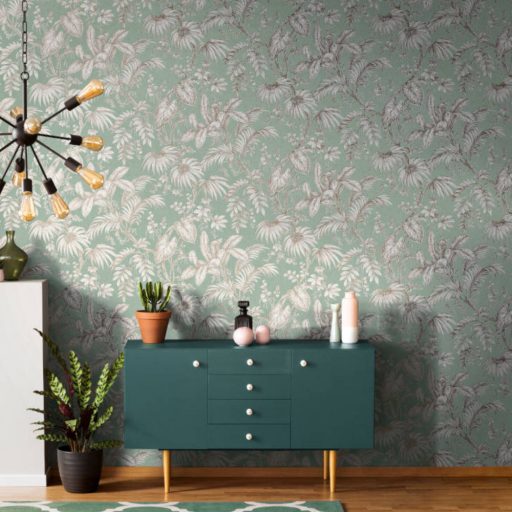 Jackie/Novamur 6818-50 Levélmintás zöld színű vlies tapéta  