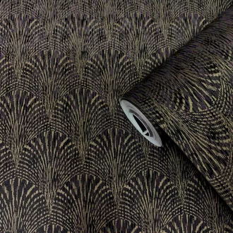 Boutique/Galerie F-AF7005 Art Deco mintás fekete színárnyalatú vlies tapéta  