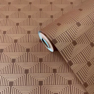 Boutique/Galerie F-PL3007 Geometriai mintás barna színárnyalatú vlies tapéta  