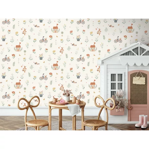 Virágos mintás bézs vlies gyerektapéta Sweet Dreams/UGEPA N06505