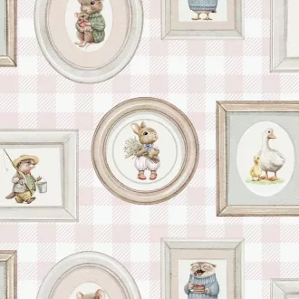   Állatos rózsaszín vlies gyerektapéta Sweet Dreams/UGEPA N06703