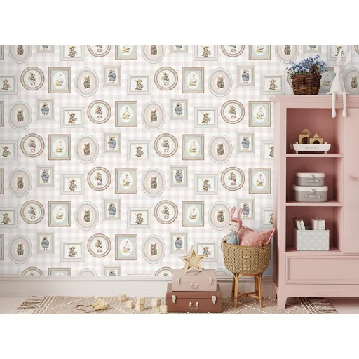 Állatos rózsaszín vlies gyerektapéta Sweet Dreams/UGEPA N06703