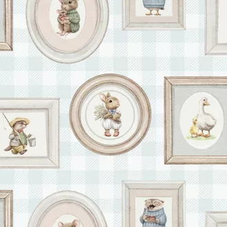 Állatos zöld vlies gyerektapéta Sweet Dreams/UGEPA N06704