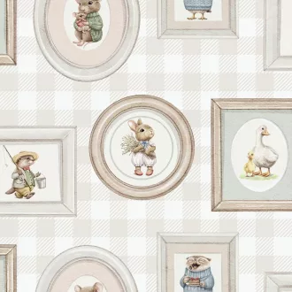 Állatos bézs vlies gyerektapéta Sweet Dreams/UGEPA N06707