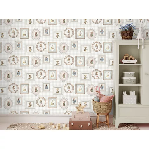 Állatos bézs vlies gyerektapéta Sweet Dreams/UGEPA N06707