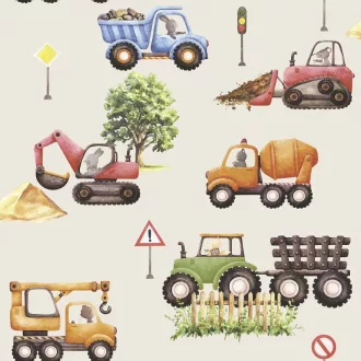 Autós bézs vlies gyerektapéta Sweet Dreams/UGEPA N06907