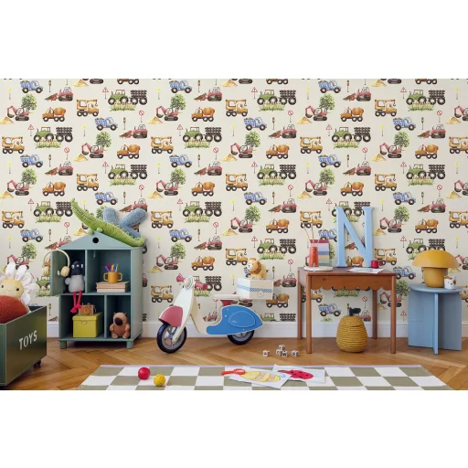 Autós bézs vlies gyerektapéta Sweet Dreams/UGEPA N06907