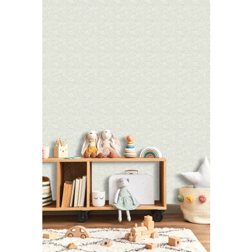 Virág mintás szürke vlies gyerektapéta Sweet Dreams/UGEPA B08814