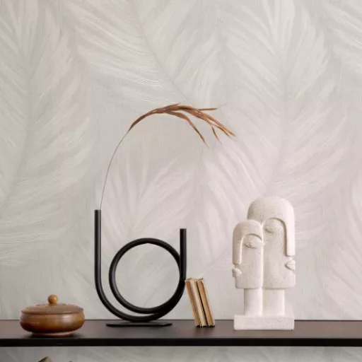 Levél mintás bézs színárnyalatú  vlies tapéta Aurora/Erismann 10516-37