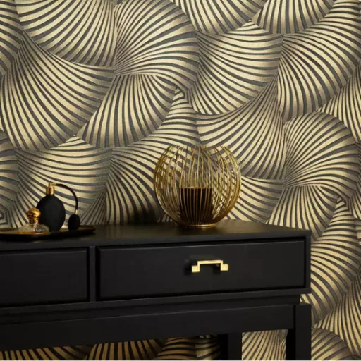 Geometriai mintás arany színárnyalatú Vlies Tapéta FASHION FOR WALLS 5/ERISMANN 10525-15