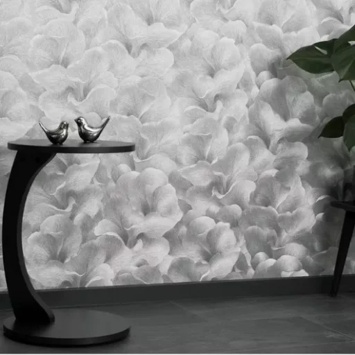 Levél mintás ezüst színárnyalatú Vlies Tapéta FASHION FOR WALLS 5/ERISMANN 10527-29
