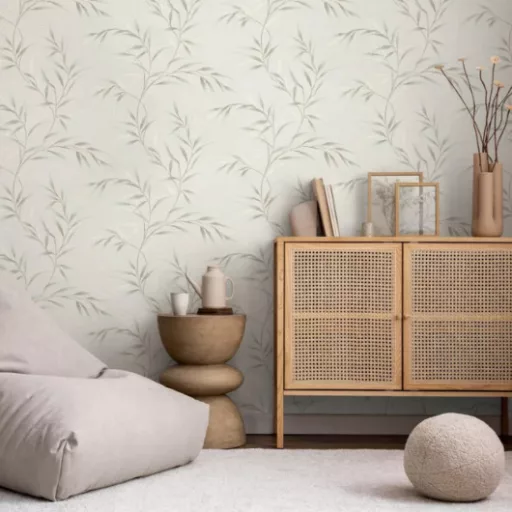 Levél mintás törtfehér színárnyalatú Vlies Tapéta FASHION FOR WALLS 5/ERISMANN 10528-18