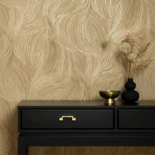 Hullám mintás arany színárnyalatú Vlies Tapéta FASHION FOR WALLS 5/ERISMANN 10522-30