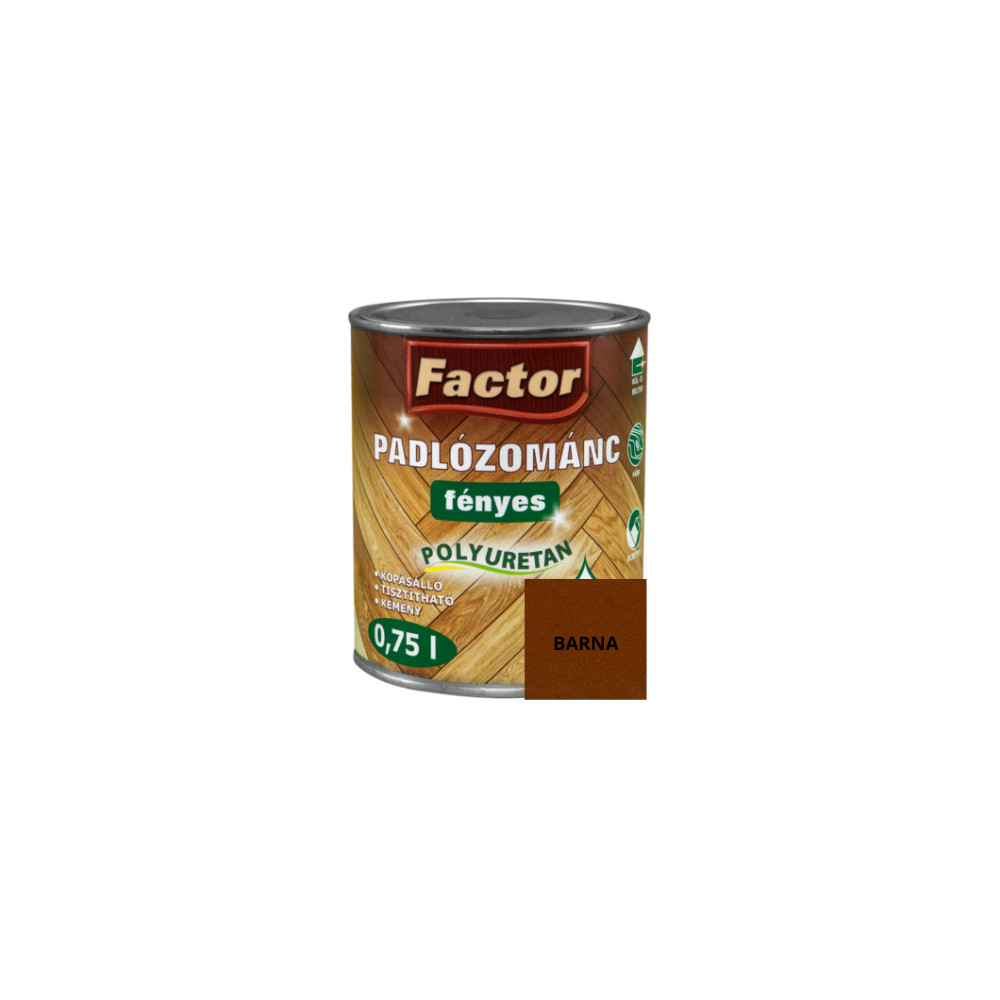 Factor Padlózománc fényes barna 0,75 l