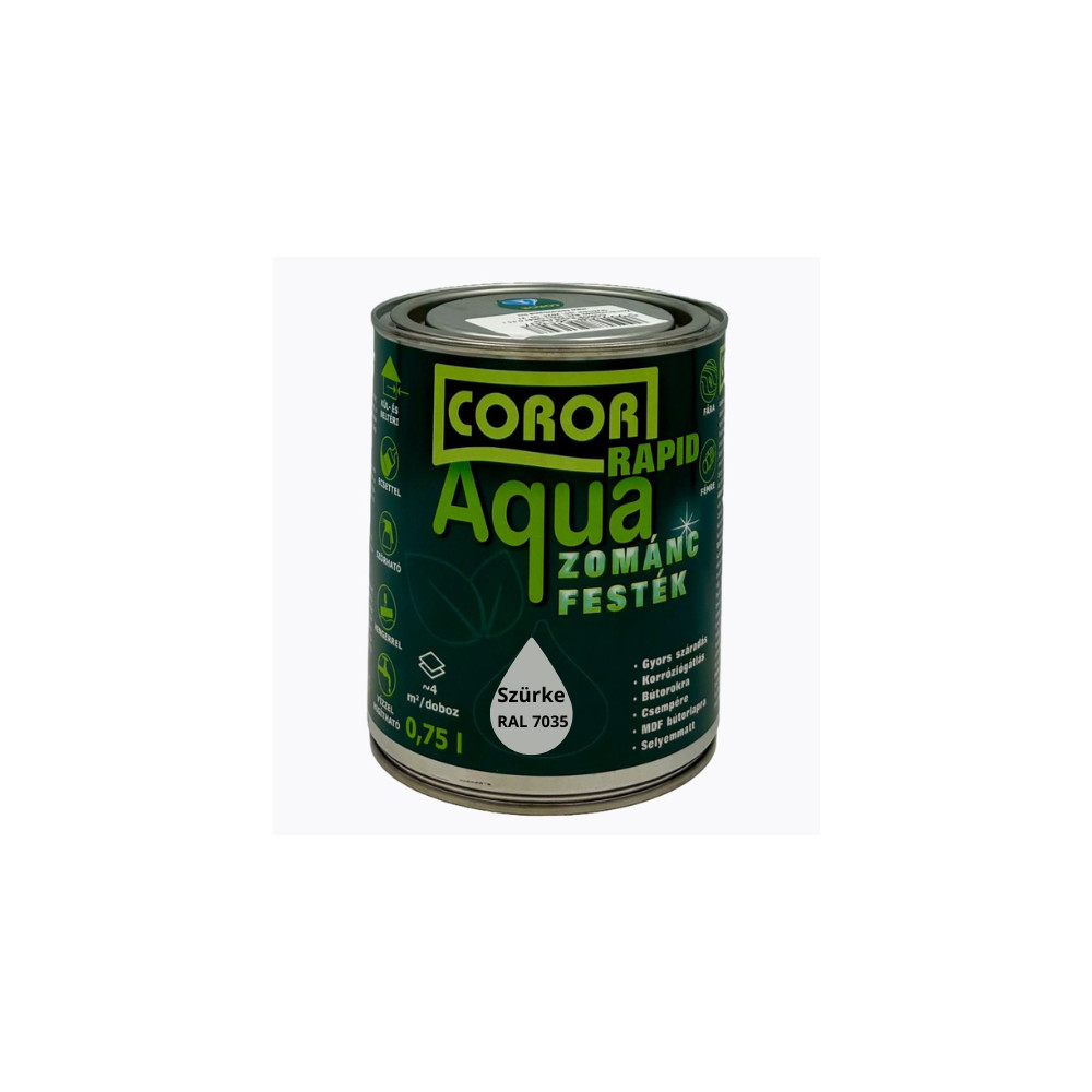 Coror Rapid Aqua VÍZBÁZISÚ Zománcfesték Szürke RAL 7035 0,75l