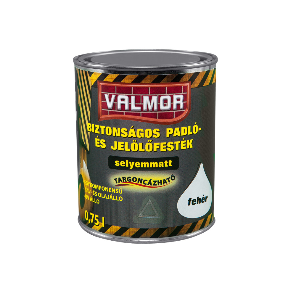Valmor Biztonságos Padló- és Jelölő festék fehér 0,75 l