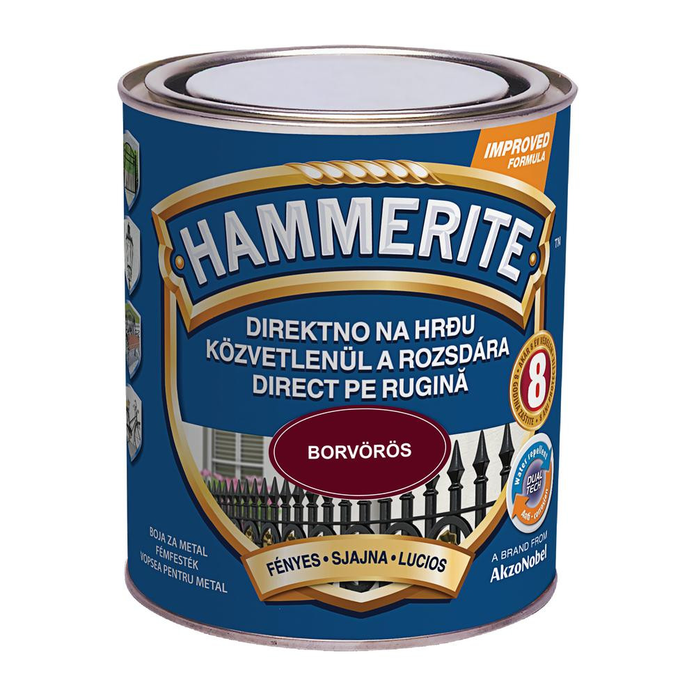 Hammerite közvetlenül rozsdára festék borvörös fényes 0,75 l