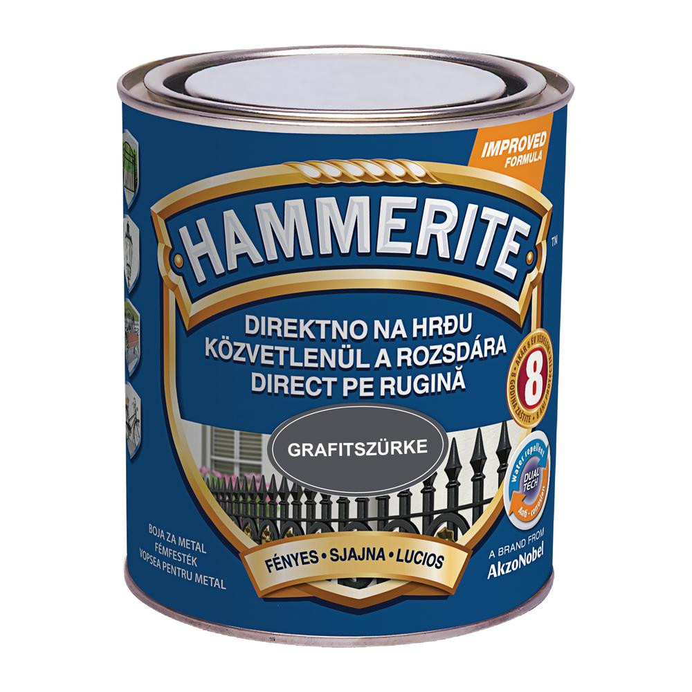 Hammerite közvetlenül rozsdára festék grafitszürke RAL 7016 fényes 0,75 l